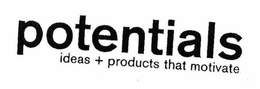 POTENTIALS IDEAS AND PRODUCTS THAT MOTIVATE trademark