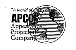 APCO APPEARANCE PROTECTION COMPANY, INC." A WORLD OF DIFFERENCE " trademark
