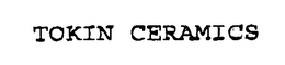 TOKIN CERAMICS trademark