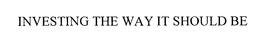 INVESTING THE WAY IT SHOULD BE trademark