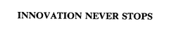 INNOVATION NEVER STOPS trademark