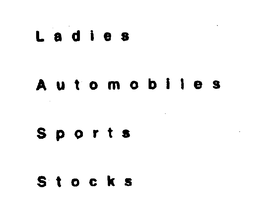 LADIES AUTOMOBILES SPORTS STOCKS trademark