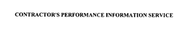 CONTRACTOR'S PERFORMANCE INFORMATION SERVICE trademark