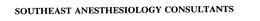 SOUTHEAST ANESTHESIOLOGY CONSULTANTS trademark