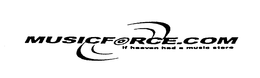 MUSICFORCE.COM IF HEAVEN HAD A MUSIC STORE trademark