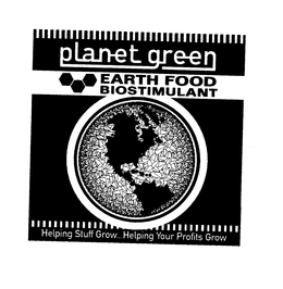 PLANET GREEN EARTH FOOD BIOSTIMULANT HELPING STUFF GROW... HELPING YOUR PROFITS GROW trademark