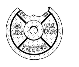 BARBELL 35LBS 15.9 KGS trademark