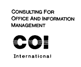 CONSULTING FOR OFFICE AND INFORMATION MANAGEMENT COI INTERNATIONAL trademark
