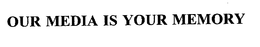 OUR MEDIA IS YOUR MEMORY trademark