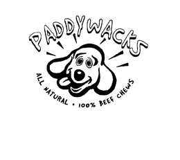 PADDYWACKS ALL NATURAL 100% BEEF CHEWS trademark