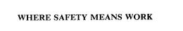 WHERE SAFETY MEANS WORK trademark