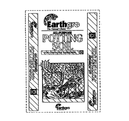 EARTHGRO THE NATURAL CHOICE ALL-PURPOSEPOTTING SOIL FOR CONTAINER GARDENING trademark