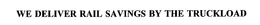 WE DELIVER RAIL SAVINGS BY THE TRUCKLOAD trademark