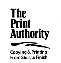 THE PRINT AUTHORITY COPYING & PRINTING FROM START TO FINISH trademark