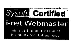 SYSOFT CERTIFIED I-NET WEBMASTER INTERNET INTRANET EXTRANET E-COMMERCE E-BUSINESS trademark