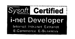 SYSOFT CERTIFIED I-NET DEVELOPER INTERNET INTRANET EXTRANET E-COMMERCE E-BUSINESS trademark