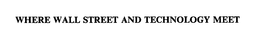 WHERE WALL STREET AND TECHNOLOGY MEET trademark