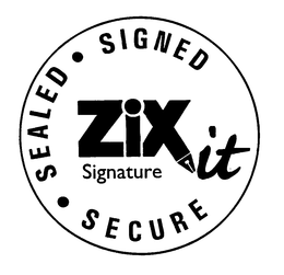 ZIX IT SIGNATURE SEALED SIGNED SECURE trademark