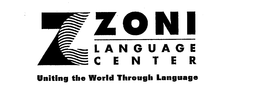 Z ZONI LANGUAGE CENTER UNITING THE WORLD THROUGH LANGUAGE trademark
