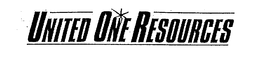 UNITED ONE RESOURCES trademark