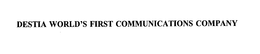 DESTIA WORLD'S FIRST COMMUNICATIONS COMPANY trademark