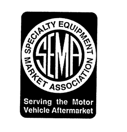 SEMA SPECIALTY EQUIPMENT MARKET ASSOCIATION SERVING THE MOTOR VEHICLE AFTERMARKET trademark