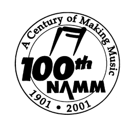 A CENTURY OF MAKING MUSIC 100TH NAMM 1901 2001 trademark