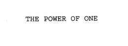 THE POWER OF ONE trademark