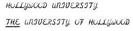 HOLLYWOOD UNIVERSITY THE UNIVERSITY OF HOLLYWOOD trademark