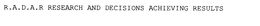 R.A.D.A.R RESEARCH AND DECISIONS ACHIEVING RESULTS trademark