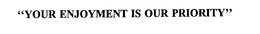 "YOUR ENJOYMENT IS OUR PRIORITY" trademark