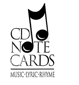 CD NOTE CARDS MUSIC LYRIC RHYME trademark