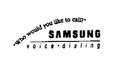 "WHO WOULD YOU LIKE TO CALL?" SAMSUNG VOICE DIALING trademark