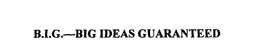 B.I.G. - BIG IDEAS GUARANTEED trademark