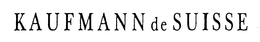KAUFMANN DE SUISSE trademark