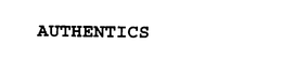 AUTHENTICS trademark