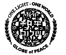 ONE LIGHT - ONE WORLD GLOBE OF PEACE PAZ PACE PAIX trademark