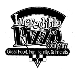 INCREDIBLE PIZZA COMPANY GREAT FOOD, FUN, FAMILY & FRIENDS trademark