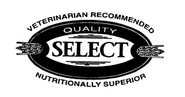 VETERINARIAN RECOMMENDED QUALITY SELECT NUTRITIONALLY SUPERIOR trademark