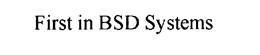 FIRST IN BSD SYSTEMS trademark