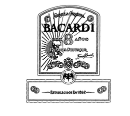 BACARDI RON 8 ANOS FORMULA ORIGINAL RESERVA SUPERIOR FACUNDO BACARDI RUM ESTABLECIDOS EN 1862 trademark