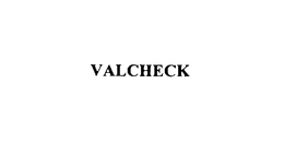 VALCHECK trademark