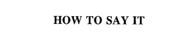 HOW TO SAY IT trademark
