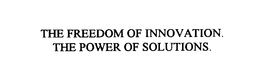 THE FREEDOM OF INNOVATION.  THE POWER OF SOLUTIONS. trademark