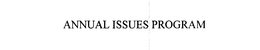 ANNUAL ISSUES PROGRAM trademark