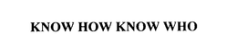 KNOW HOW KNOW WHO trademark