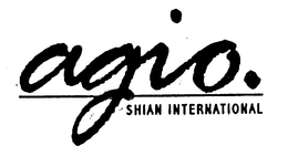AGIO. SHIAN INTERNATIONAL trademark