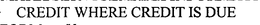 CREDIT WHERE CREDIT IS DUE trademark