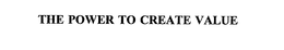 THE POWER TO CREATE VALUE trademark