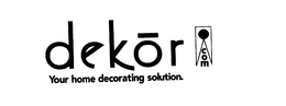 DEKOR.COM YOUR HOME DECORATING SOLUTION trademark